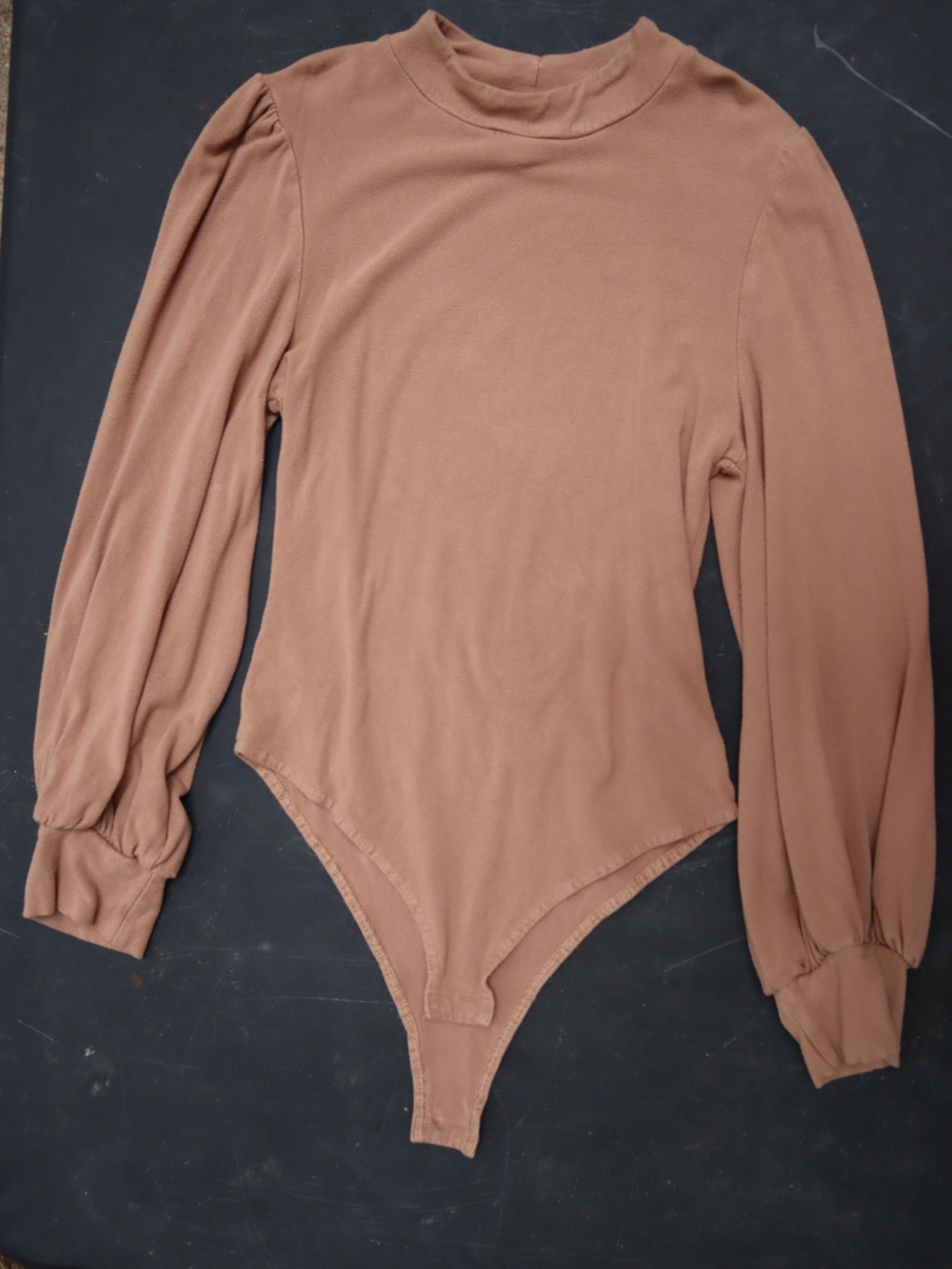 glam Long Sleeve turtleneck Bodysuit in Tan